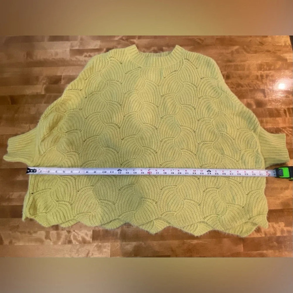 KORI Lime Green Oversized Knit Sweater Small Scalloped Hem NWT - Picture 6 of 12